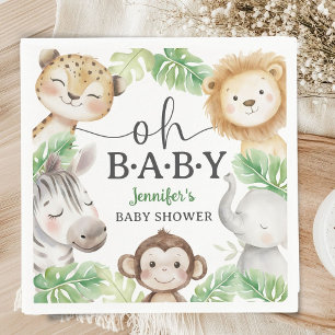 Oh Baby Dschungel-Baby-Party-Safari-Tiere Papier Serviette
