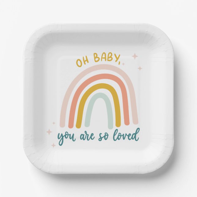 Oh Baby, du bist so geliebt Pappteller (Vorderseite)