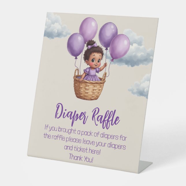 Oh Baby Dusche Lila Sockelschild (Vorderseite)