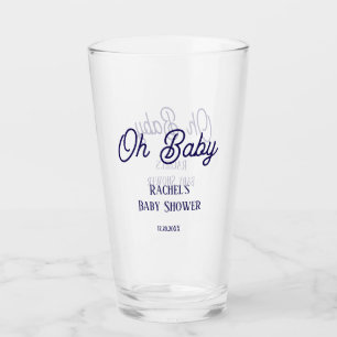 Oh Baby Dusche Navy Blue Script Geschenk Gefallen Glas