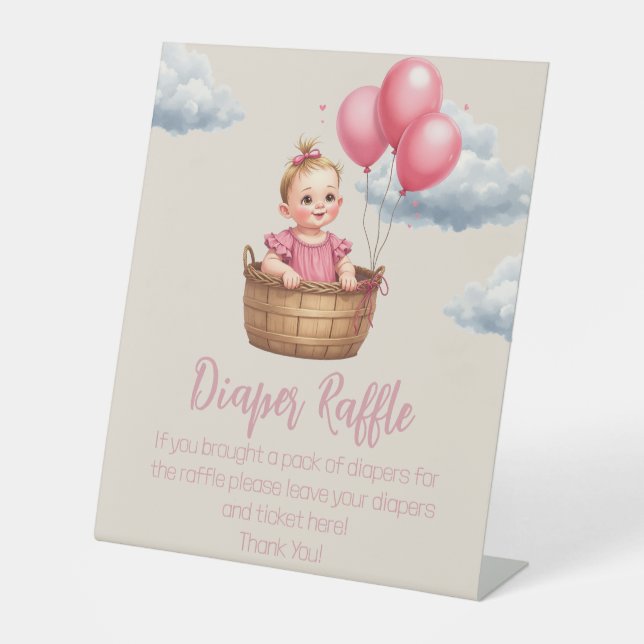 Oh Baby Dusche Pink Sockelschild (Vorderseite)