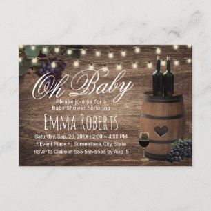 Oh Baby Dusche Rustikale Wine Barrel Land Einladung