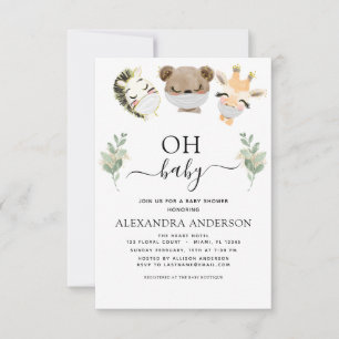 Oh Baby Dusche Woodland Eukalyptus Einladung
