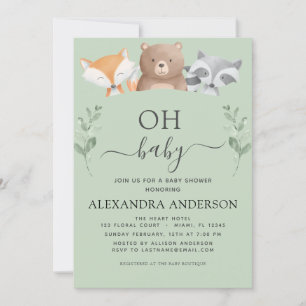 Oh Baby Dusche Woodland Niedliche Tiere Einladung