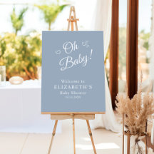 Oh Baby Dusty Blue Modern Baby Dusche Willkommen
