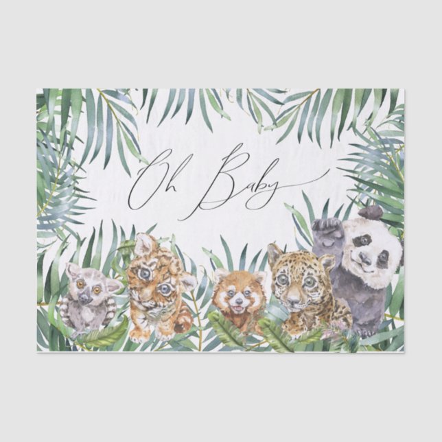 Oh Baby Duwer Tropical Jungle Animals Seidenpapier (Vorderseite)