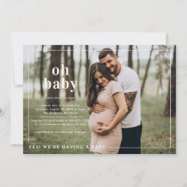 Oh Baby | Einfache Foto Babydusche Einladung