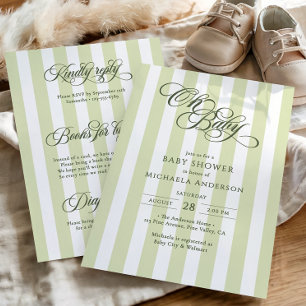 Oh Baby Elegant Script All In One Baby Shower Einladung