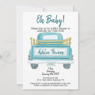 Oh Baby Es ist ein Baby-Dusche-Einladungs-LKW Einladung