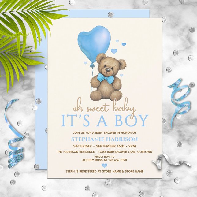 Oh Baby Es ist eine Baby Teddy Bear Baby Dusche Einladung (Von Creator hochgeladen)