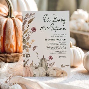 Oh Baby, es ist Herbst' Herbst-Kürbis-Baby-Party Einladung