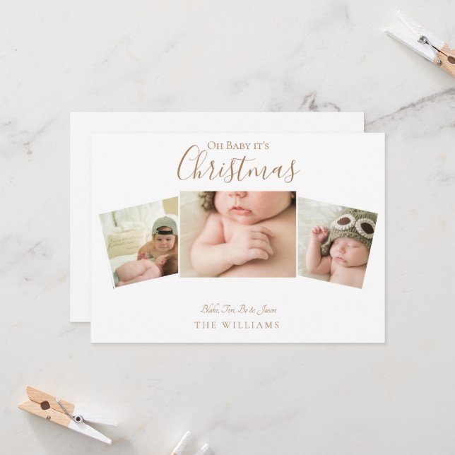 Oh Baby Es ist Weihnachts Collage Foto White II (Vorderseite/Rückseite Beispiel)