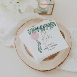 Oh Baby Eucalyptus Pink Balloon Baby Dusche Serviette