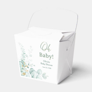 Oh Baby Eukalyptus Grün Gold Baby Shower  Geschenkschachtel