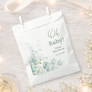 Oh Baby Eukalyptus Grün Gold Baby Shower Geschenktütchen
