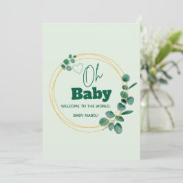 Oh Baby Eukalyptusblätter Baby Shower Einladung