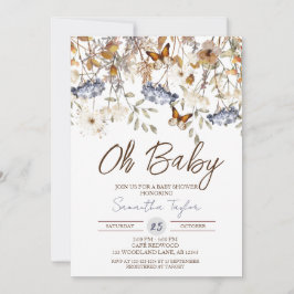 Oh Baby, Fall Baby Dusche, Schmetterling, Foliage Einladung