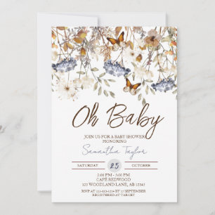 Oh Baby, Fall Baby Dusche, Schmetterling, Foliage Einladung
