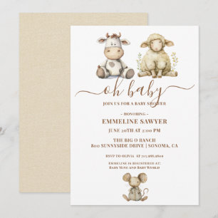 Oh Baby Farm Animals Baby Dusche Einladung