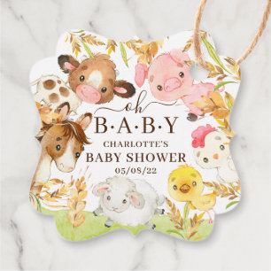 Oh Baby Farm Animals Baby Dusche Gefallen Tags Geschenkanhänger