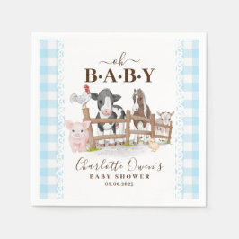 Oh Baby Farm Animals Barnyard Baby Dusche Napkins Serviette