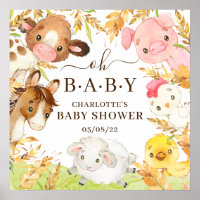 Oh Baby Farm Animes Baby Shower Poster
