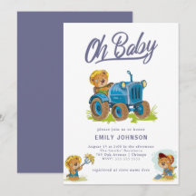 Oh Baby Farm Traktor Kinderdusche Einladung