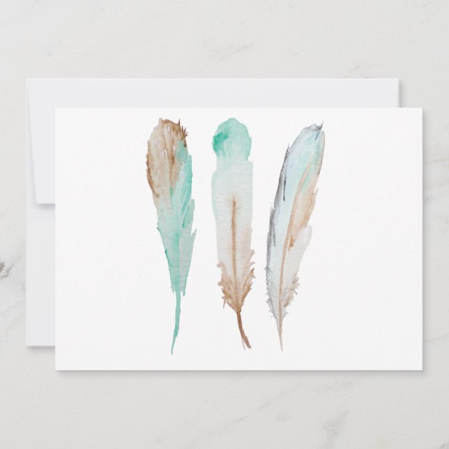 Oh Baby Feather Baby Shower Einladung (Rückseite)