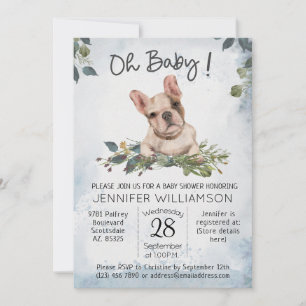 Oh, Baby! French Bulldog Puppy Dog Babydusche Einladung