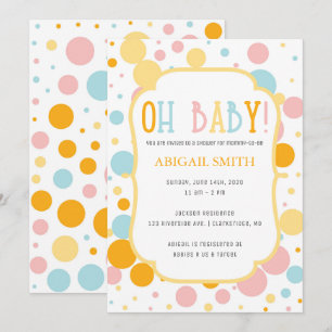 Oh Baby Fun Pois Invitation Baby shower