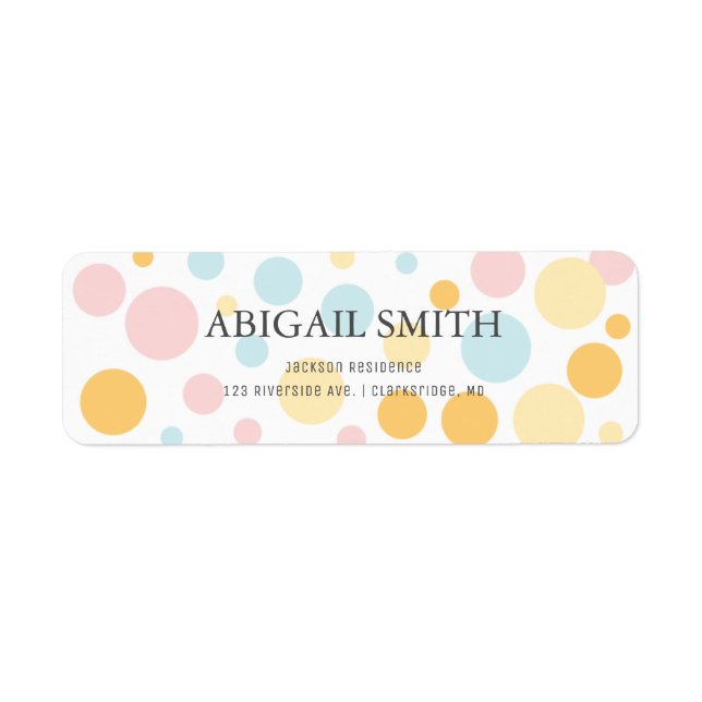 Oh Baby Fun Polka Dots Baby Dusche Label (Vorne)