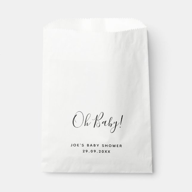 Oh, Baby! Gefallen Bag Baby Dusche für Leckerei Ta Geschenktütchen (Vorderseite)