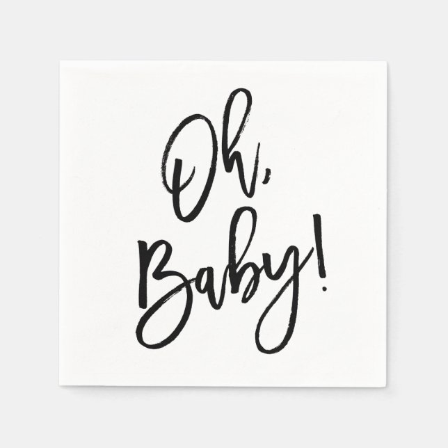Oh Baby Gender Neutral Baby Dusche Napkin Serviette (Vorderseite)
