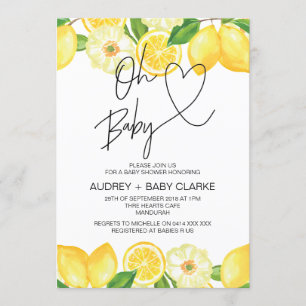 Oh Baby Gender Neutral Baby Dusche Summer Lemon Einladung