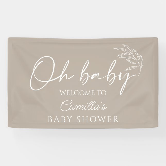 Oh Baby Gender Neutral Baby Dusche Willkommen Banner (Horizontal)