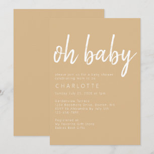 Oh Baby Gender Neutral Boho Babydusche Einladung