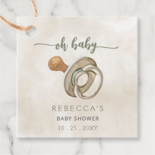 Oh Baby Gender Neutral Boho Babydusche Einladung Geschenkanhänger