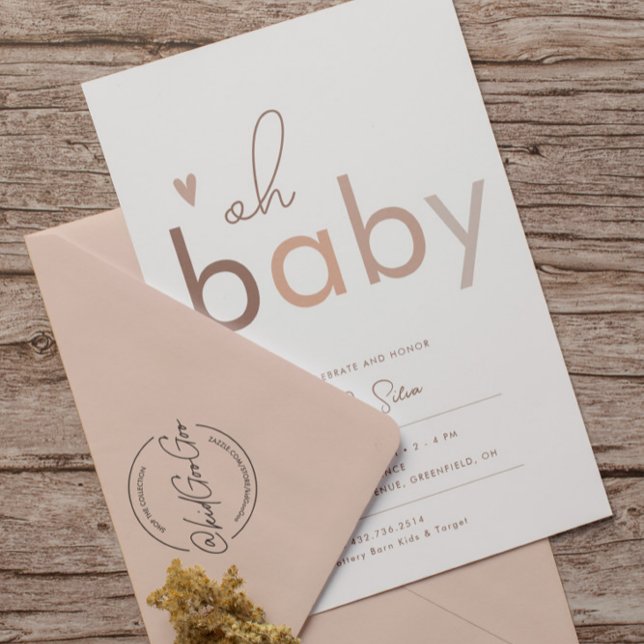 Oh Baby Gender Neutral Modern Baby Dusche Einladung (Von Creator hochgeladen)