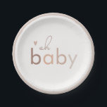 Oh Baby Gender Neutral Modern Baby Dusche Pappteller<br><div class="desc">Dieses Design besticht durch hübsche neutrale Farbtöne und eine moderne Kombination aus serifenem Sans und kursiver Typografie. Die geschlechtsneutrale Babyduschplatte und das Party eignen sich perfekt für Ihre Babydusche! Dieses Design ist vollständig anpassbar und die Farben können auf den Anzug Ihrer persönlichen Bedürfnisse und Geschmack getauscht werden.</div>