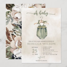 Oh Baby Genre Neutre Boho Baby shower Invitation