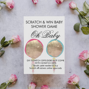Oh Baby Geschlecht Enthüllung DIY Kratzkarte Ankündigungspostkarte