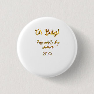 oh baby geschlechtsneutrale Babyparty orange golde Button