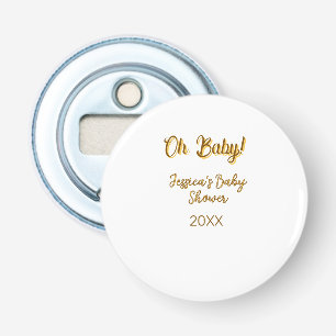 oh baby geschlechtsneutrale Babyparty orange golde Flaschenöffner