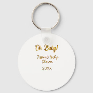 oh baby geschlechtsneutrale Babyparty orange golde Schlüsselanhänger
