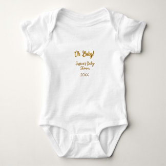 oh baby geschlechtsneutrale Babyparty orange golde Strampler