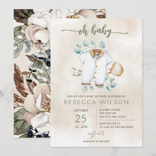 Oh Baby geschlechtsneutrale Boho-Baby-Einladung Einladung
