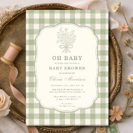 Oh Baby Gingham Baby Shower Einladung