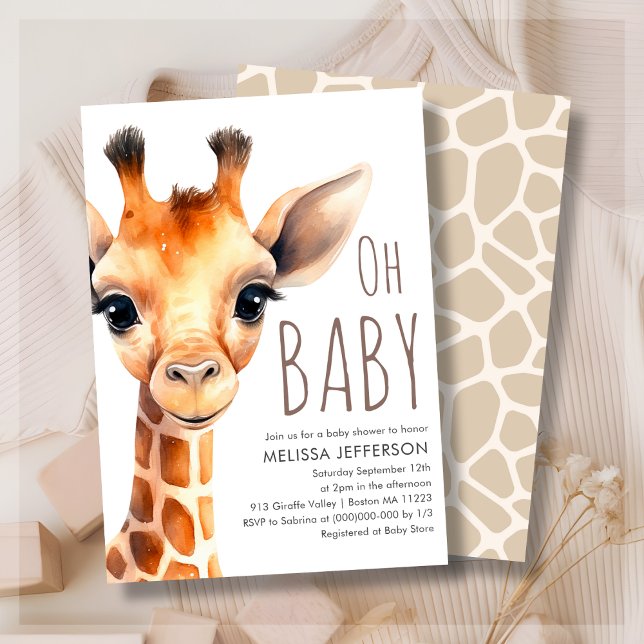 Oh Baby Giraffe Babydusche Einladung (Von Creator hochgeladen)