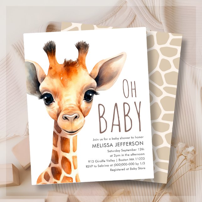 Oh Baby Giraffe Babydusche Einladung (Von Creator hochgeladen)