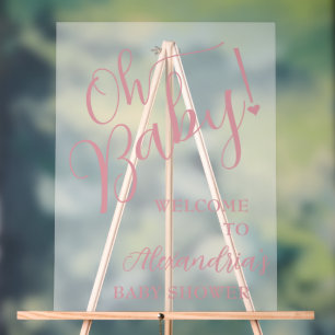 Oh, Baby! Girl Baby Dusche Willkommen Acrylschild